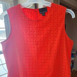 B'ful hot red geometric laser cutout top by Cynthia Rowley Sz M
